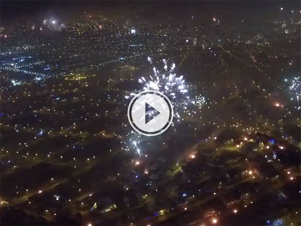 Drone films fireworks over Lima, Peru (Video)