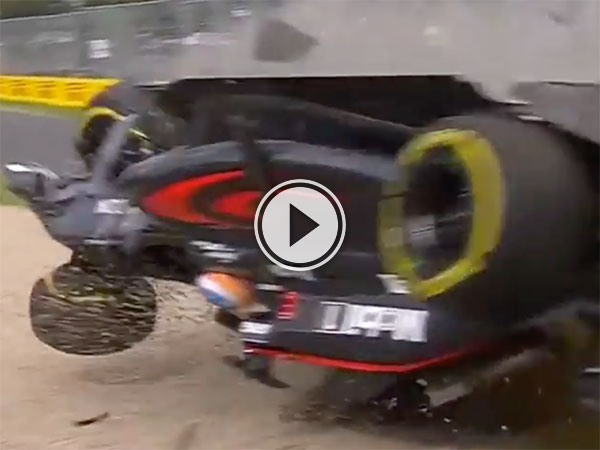 F1 driver walks away from this incredible crash (Video)