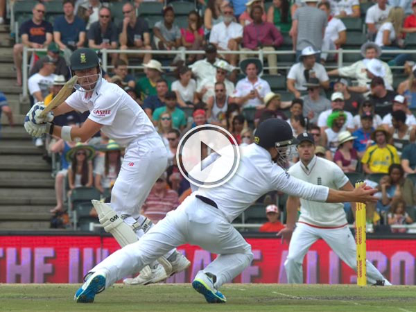 Stunning catch by James Taylor from England's seven-wicket win over South Africa in Johannesburg.