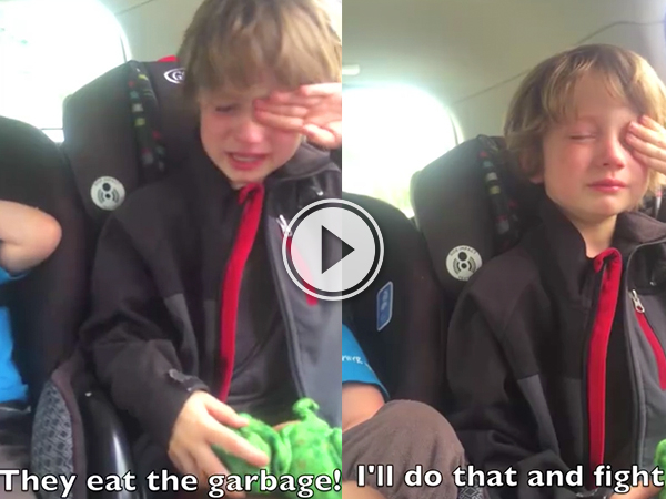 Video grab of a little boy angry about how we treat planet Earth.