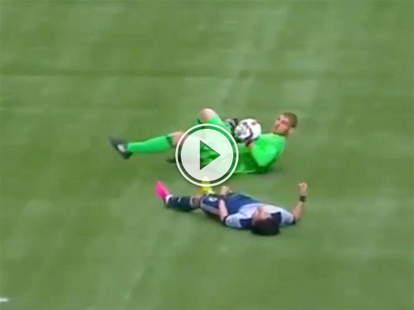 MLS player takes massive hit from goalkeeper (Video)