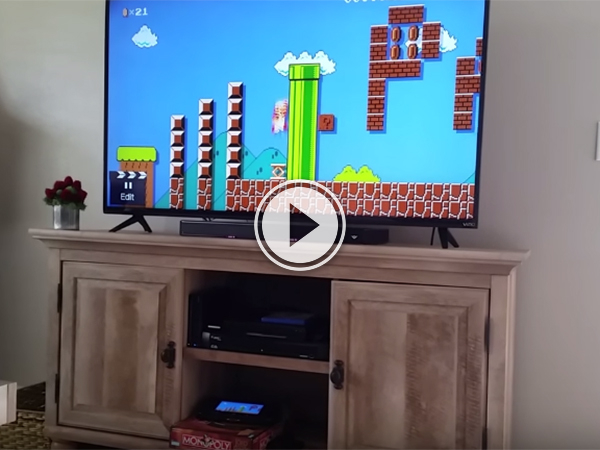 video grab of the Super Mario game.
