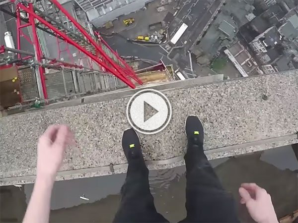 Daredevil climbs a London to the top of a London skyscraper (Video)