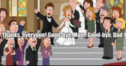 Groom waving goodbye to everyone after getting married!