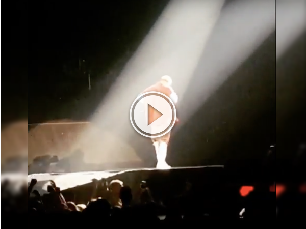 Bieber falls into a hole on stage in Sask; is regretfully, ok (Video)