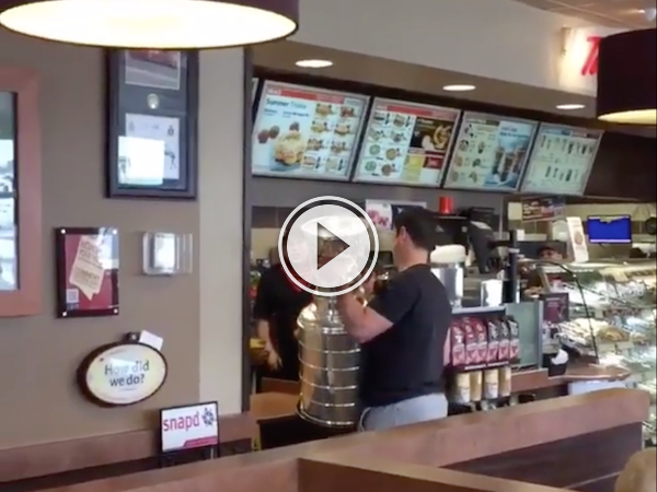Win a Stanley Cup, grab a double double! (Video)