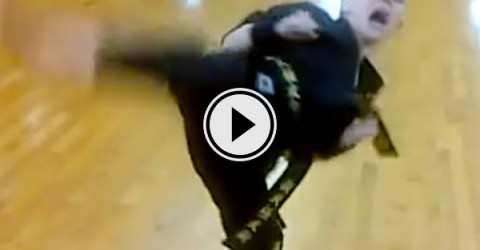 Little girls epic karate routine