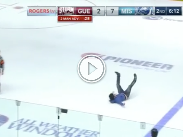 Ever seen a hockey fan climb over the glass? (Video)