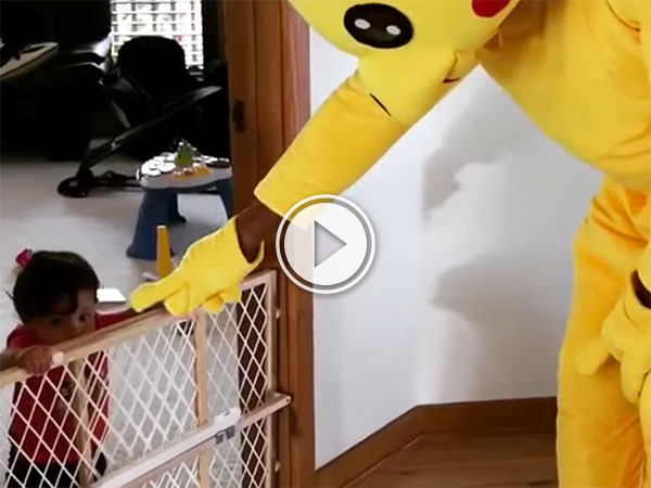 The Rock dressed as Pikachu dancing with his son (Video)