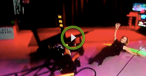 Morning reporter can't quite handle her motorized scooter (Video)