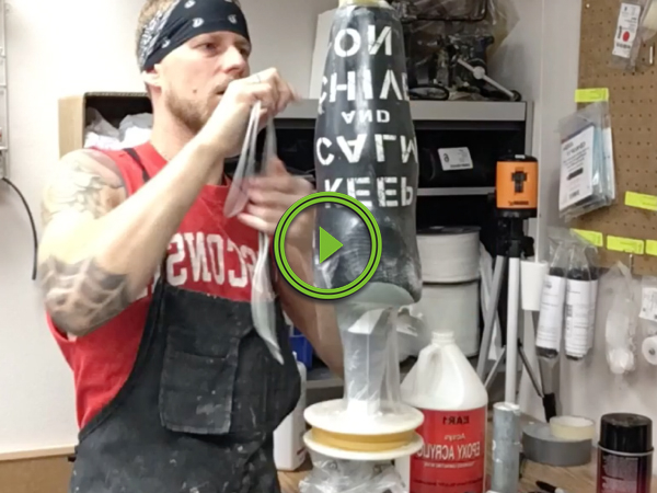 Time lapse video of guy fabricating a trans tibial prosthetic leg