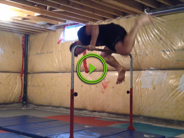 Dads can do gymnastics too, or can they? (Video)