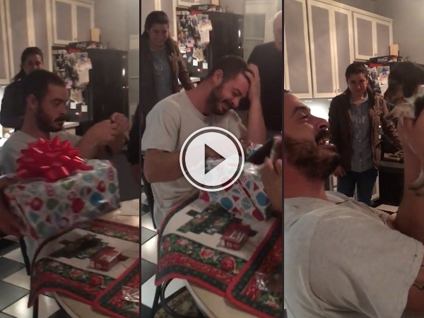 Veteran gets surprise Christmas Puppy to help with PTSD (Video)