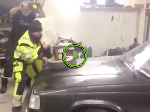 When the boss tells you to make that hood shine like marble... (Video)
