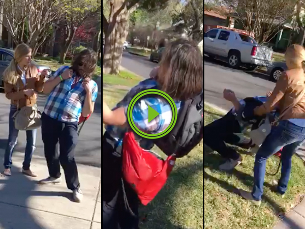 Drunk guy can't stand up straight while wearing his backpack (Video)