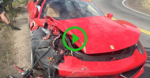 Guy totals $300k Ferrari 458 Italia