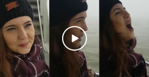 Girl thinks owls are chasing the boat (Video)