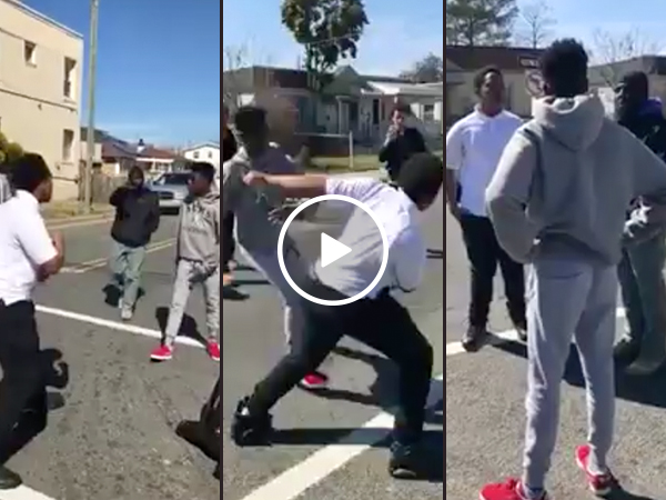 Man stops young kids fighting in the street, gives sage advice (Video)