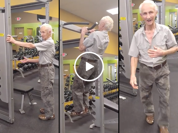 90 year old grandpa does 24 pulls ups (Video)