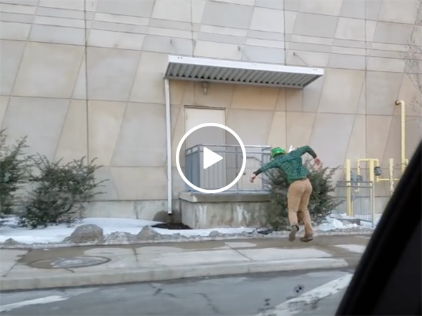 Drunk guy frolics home after St. Paddy's Day