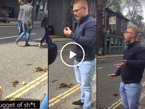 Man eats horse manure for money (Video)