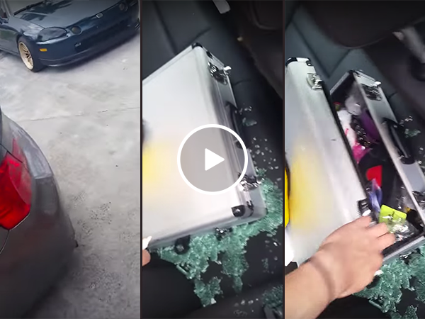 Thief smashes car window but leaves sex toy briefcase behind (Video)