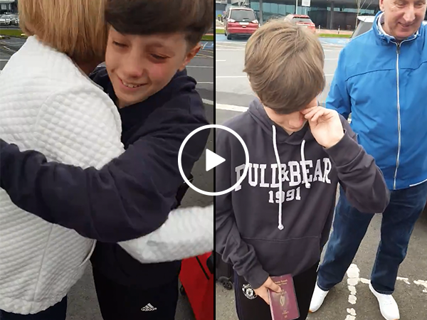Boy has emotional reaction to surprise trip to Spain (Video)