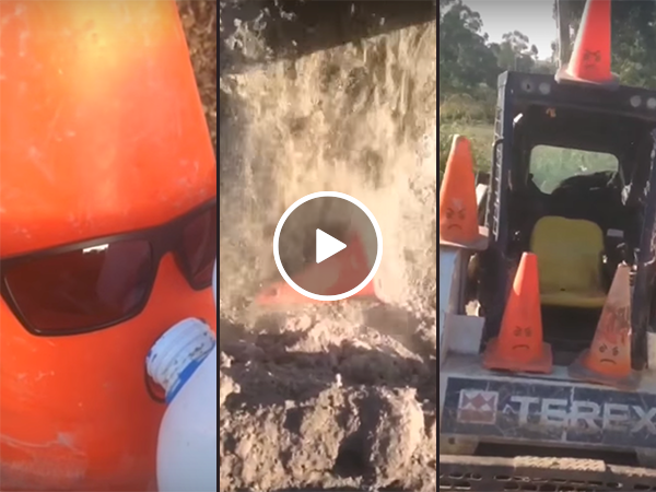 Aussie man pretends to have killed his traffic cone (Video)