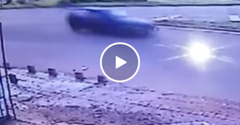 Guy almost gets hit by car