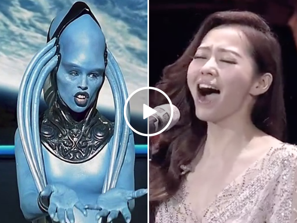 Girl does the opera song from the fifth element and absolutely kills it