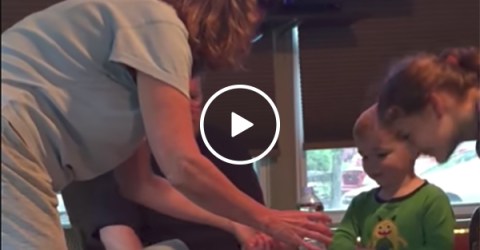 Mom fails at water bottle prank