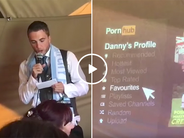 Best man talks about Pornhub in speech