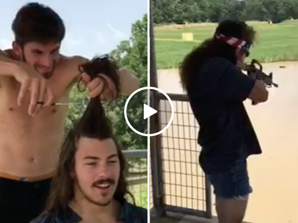 Mullet hair cut turns guy into total badass (Video)