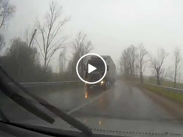 Car Gets Struck By Ice When Driving on the Highway