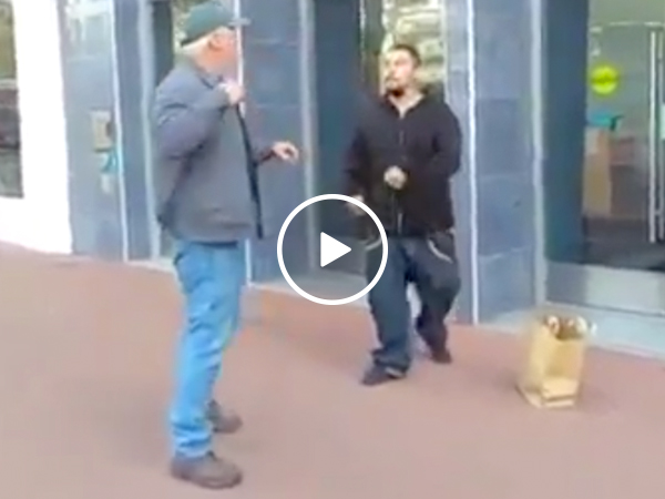 Punk gets satisfying lesson in old-man strength (Video)