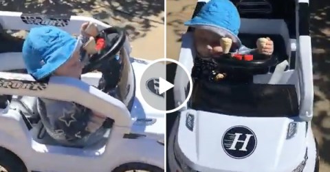 Baby Falls Asleep Driving A Car And Kept Driving