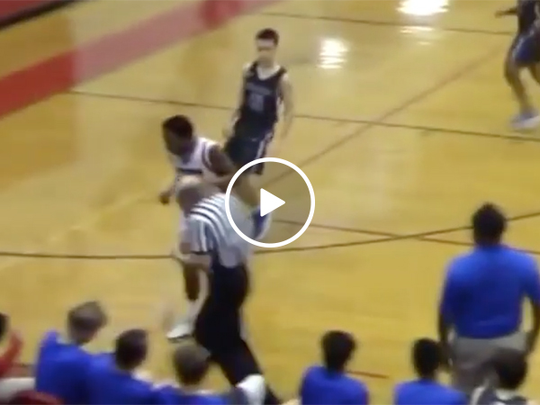 Basketball Referee Gets Toupee Knocked Off His Head