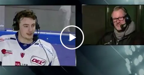 Zamboni Crashes Into Cameraman and Hockey Player During Interview