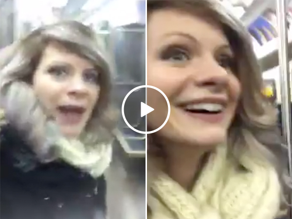 Girl Starts Singing on The SubWay When She Thinks She's By Herself