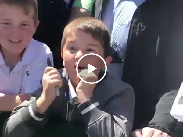 Tiger Woods Signs A Kid's Hat and The Boy Went Nuts With Excitement