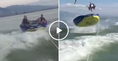 Water Tubing Fail | People Eat Shit While Boating On a Lake