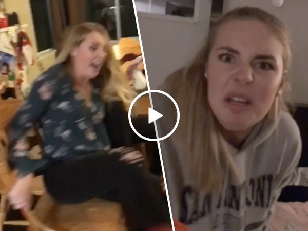Brother scares sisters repeatedly with air horn scare prank (Video)