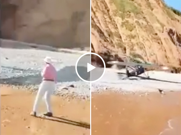 Airplane Pilot Flawlessly Lands An Airplane On A Beach