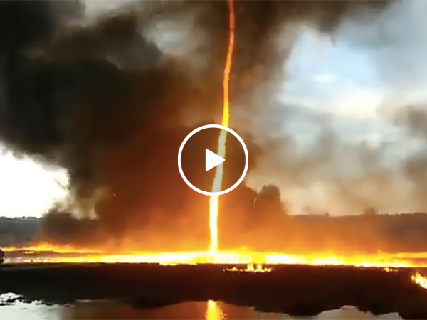 A Whipping Fire Twister Rips Through a Town in England