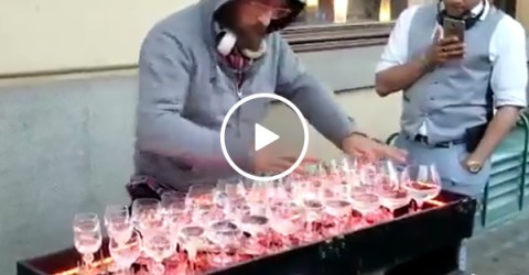 Musical Performer Plays An Amazing Song on the Streets with Glasses
