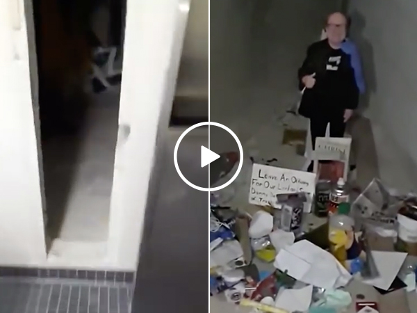 Students find a Danny DeVito shrine hidden behind a paper towel dispenser (Video)