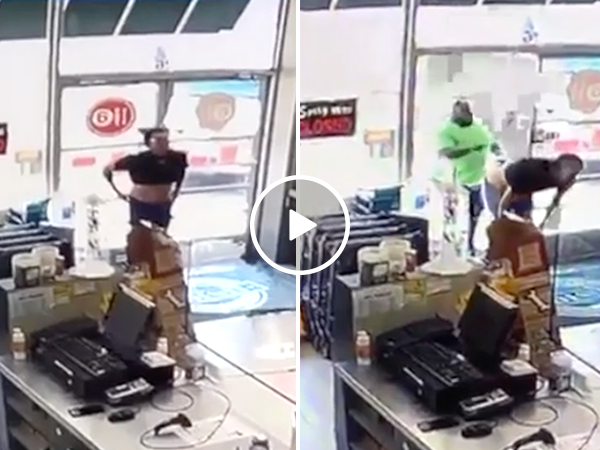 Naked Shoplifter gets a fist full of Instant Karma (Video)