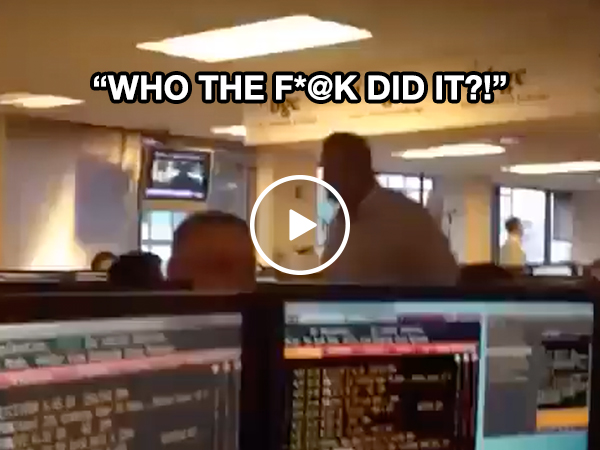 Employee gets his chair pooped on, surprisingly does not take it well (Video)